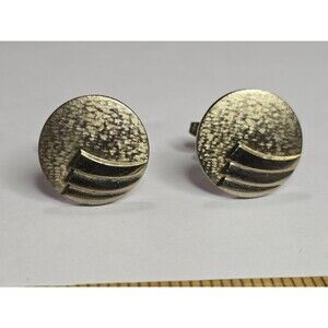 Vintage Foster Gold Tone With Texture Round Cufflinks
